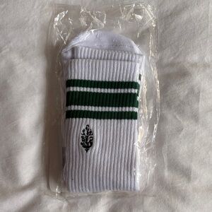 Free People x Lucky Honey White and Green Striped Socks